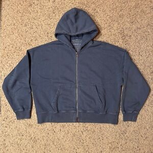 Abercrombie & Fitch Faded Blue Essential Cropped Zip-Up Hoodie Size Small
